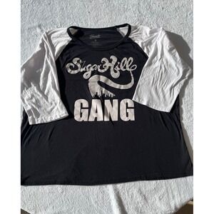 Sugar Hill Gang Bravado Raglan Baseball Tee Black White 3X Hip Hop Music